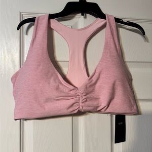 Fabletics Light Pink Ruched Sports Bra